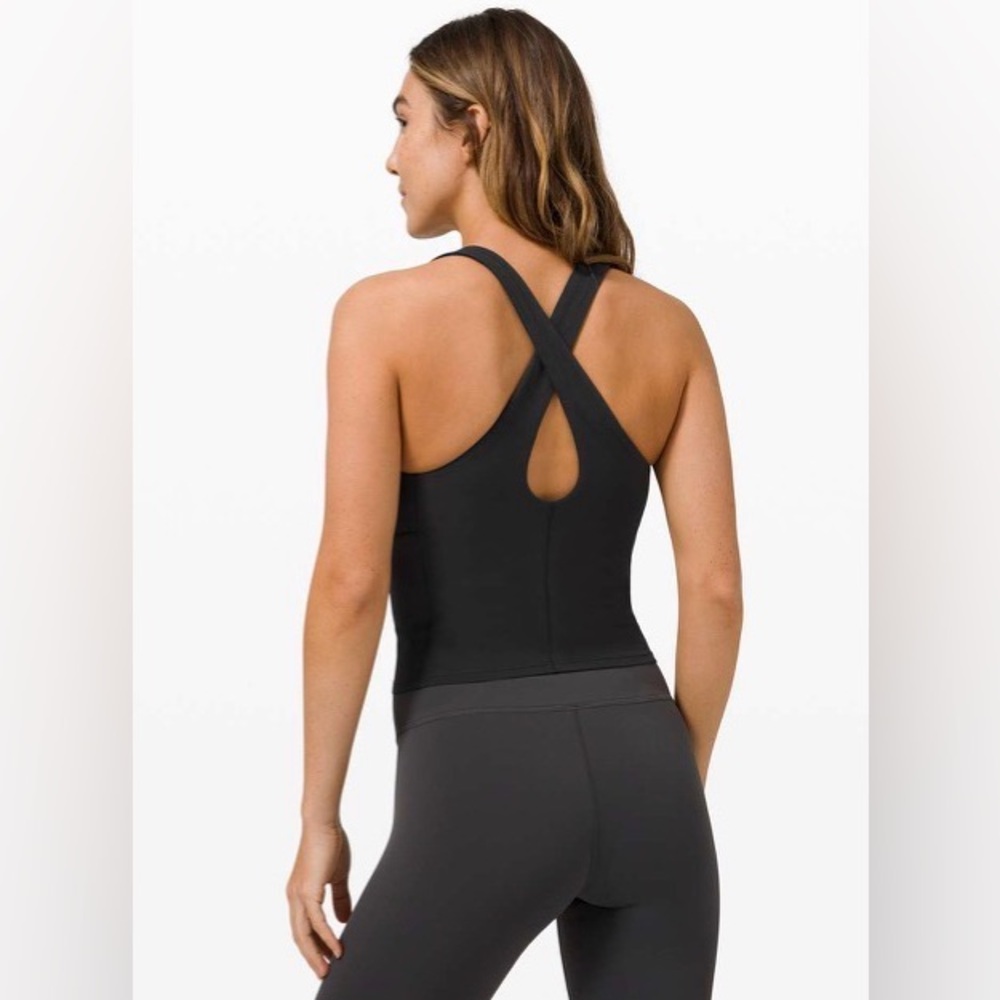 Lululemon Key To Balance Tank Size 4 Black Athletic Workout W1DAUS